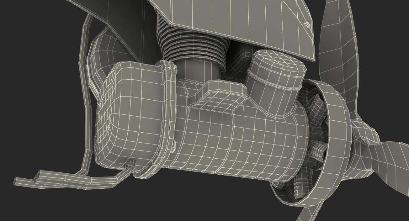 3D Piston Engine with Propeller model