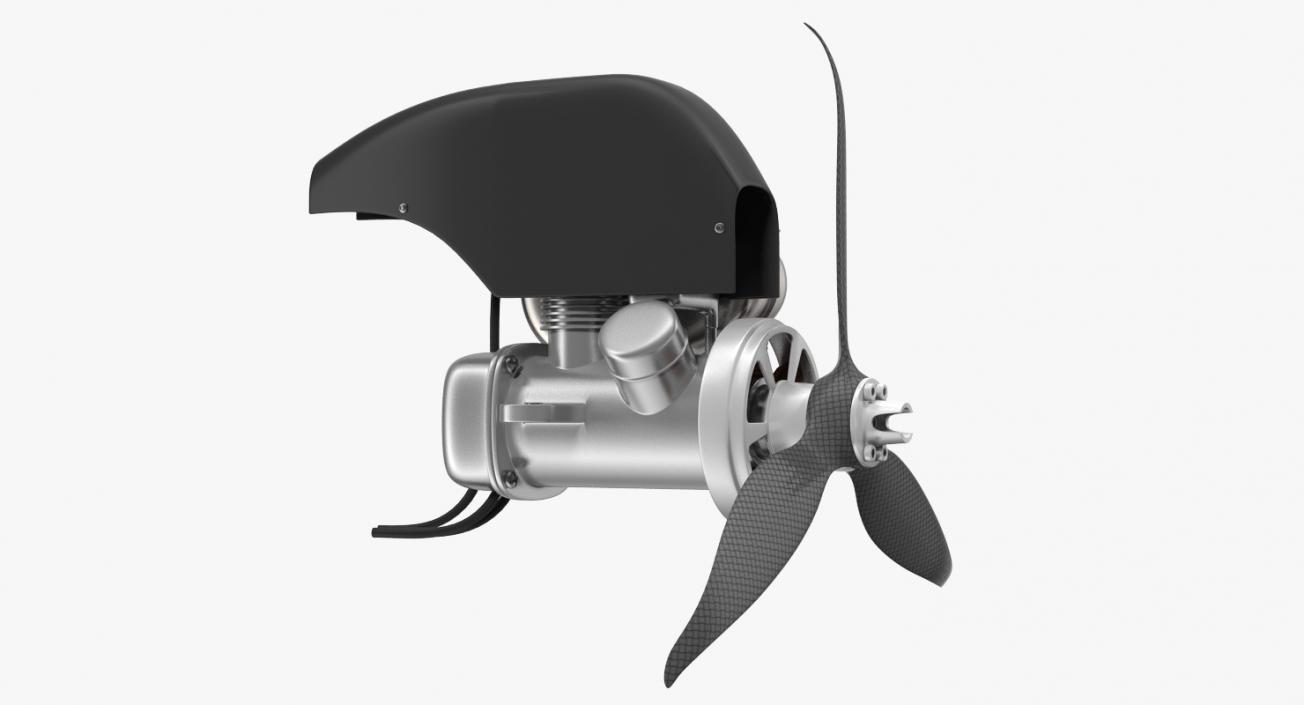 3D Piston Engine with Propeller model