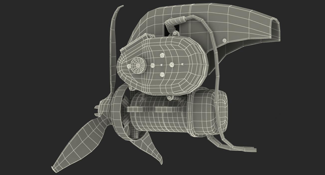 3D Piston Engine with Propeller model