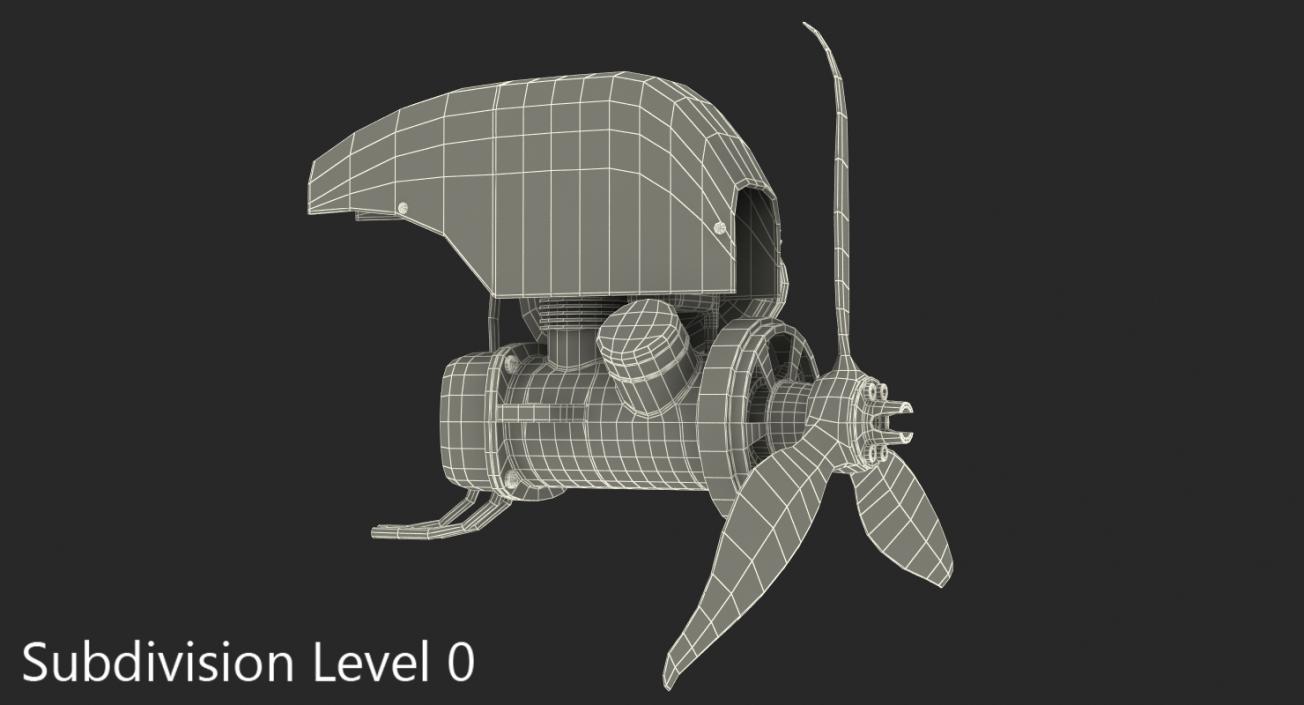 3D Piston Engine with Propeller model