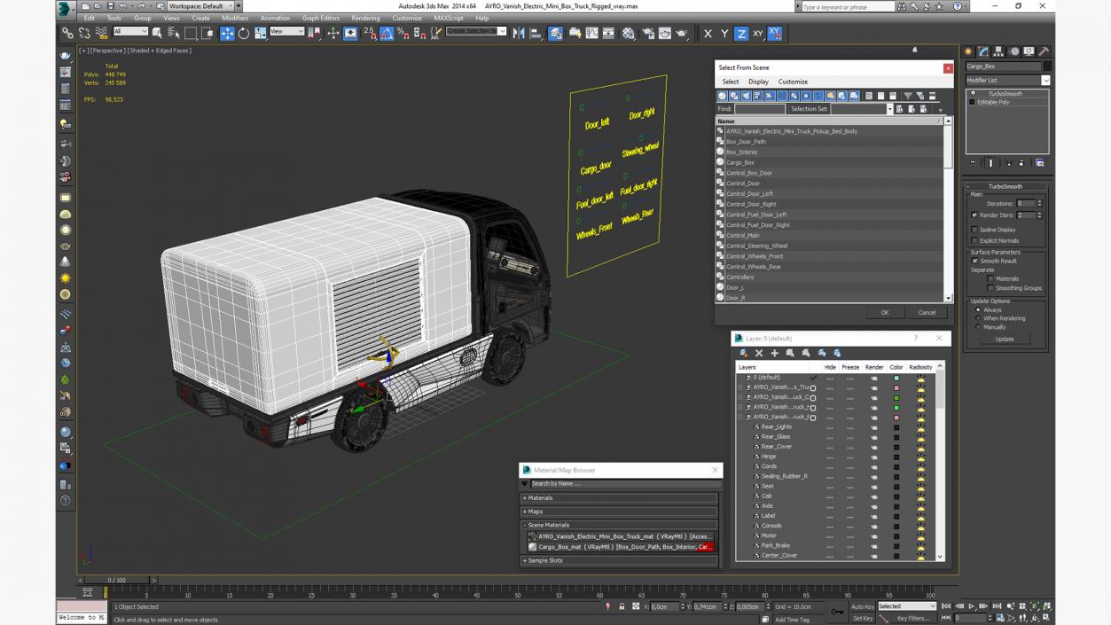 3D AYRO Vanish Electric Mini Box Truck Rigged for Cinema 4D