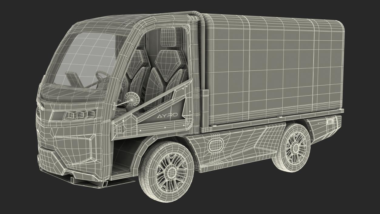 3D AYRO Vanish Electric Mini Box Truck Rigged for Cinema 4D