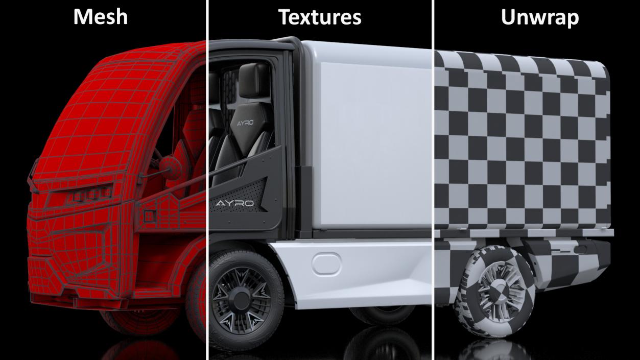 3D AYRO Vanish Electric Mini Box Truck Rigged for Cinema 4D