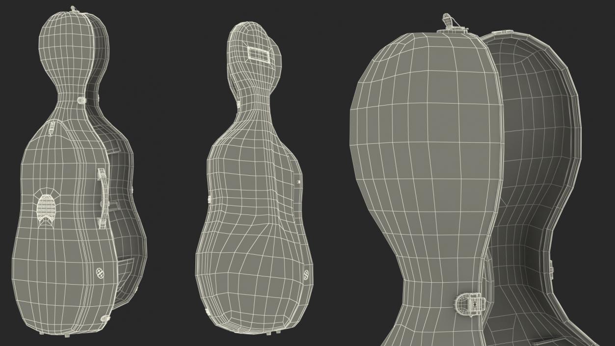 Open Carbon Cello Case 3D