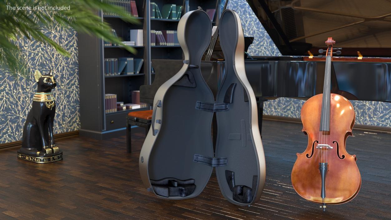 Open Carbon Cello Case 3D