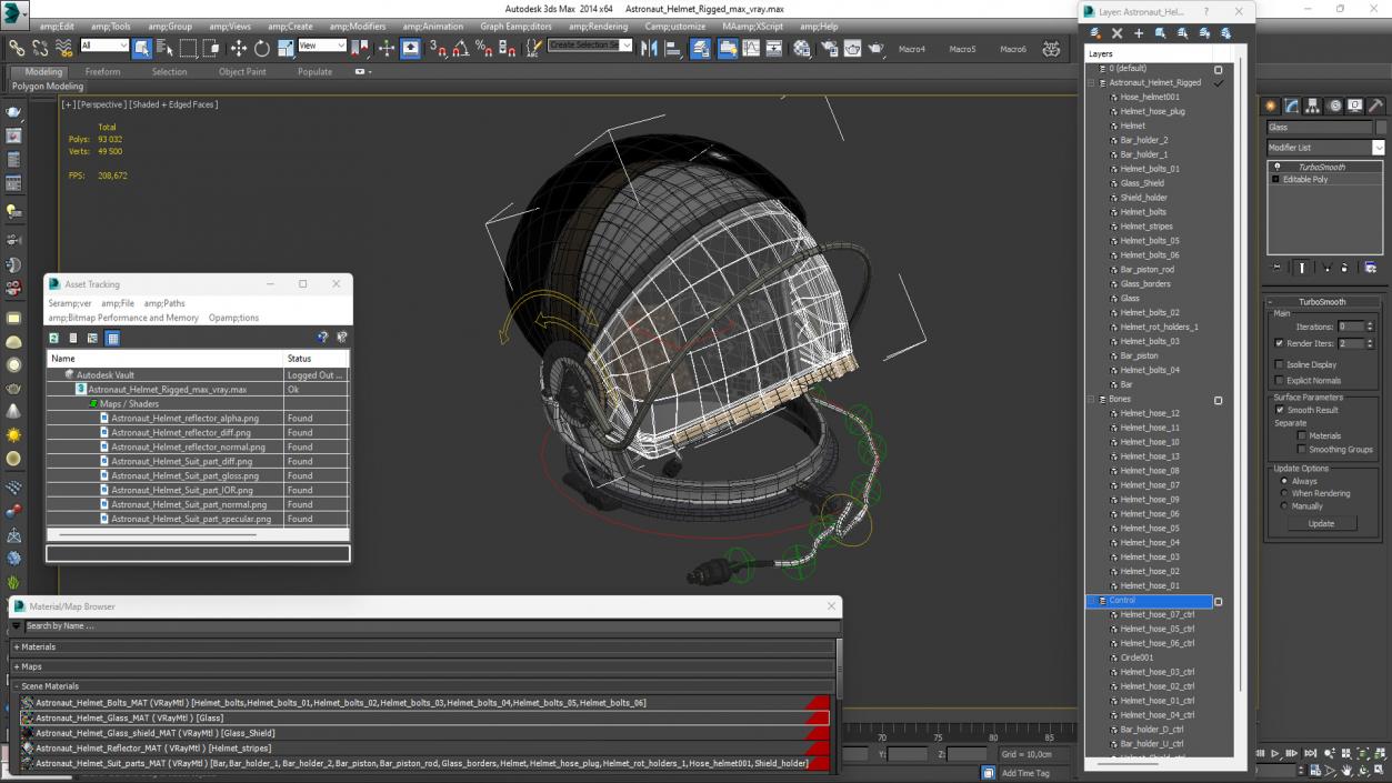 3D Astronaut Helmet Rigged model