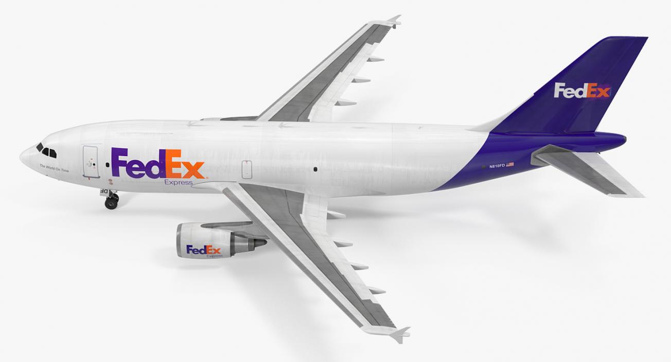 Airbus A310 300F Cargo Aircraft FedEx Express Rigged 3D