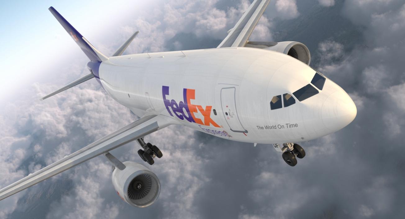 Airbus A310 300F Cargo Aircraft FedEx Express Rigged 3D