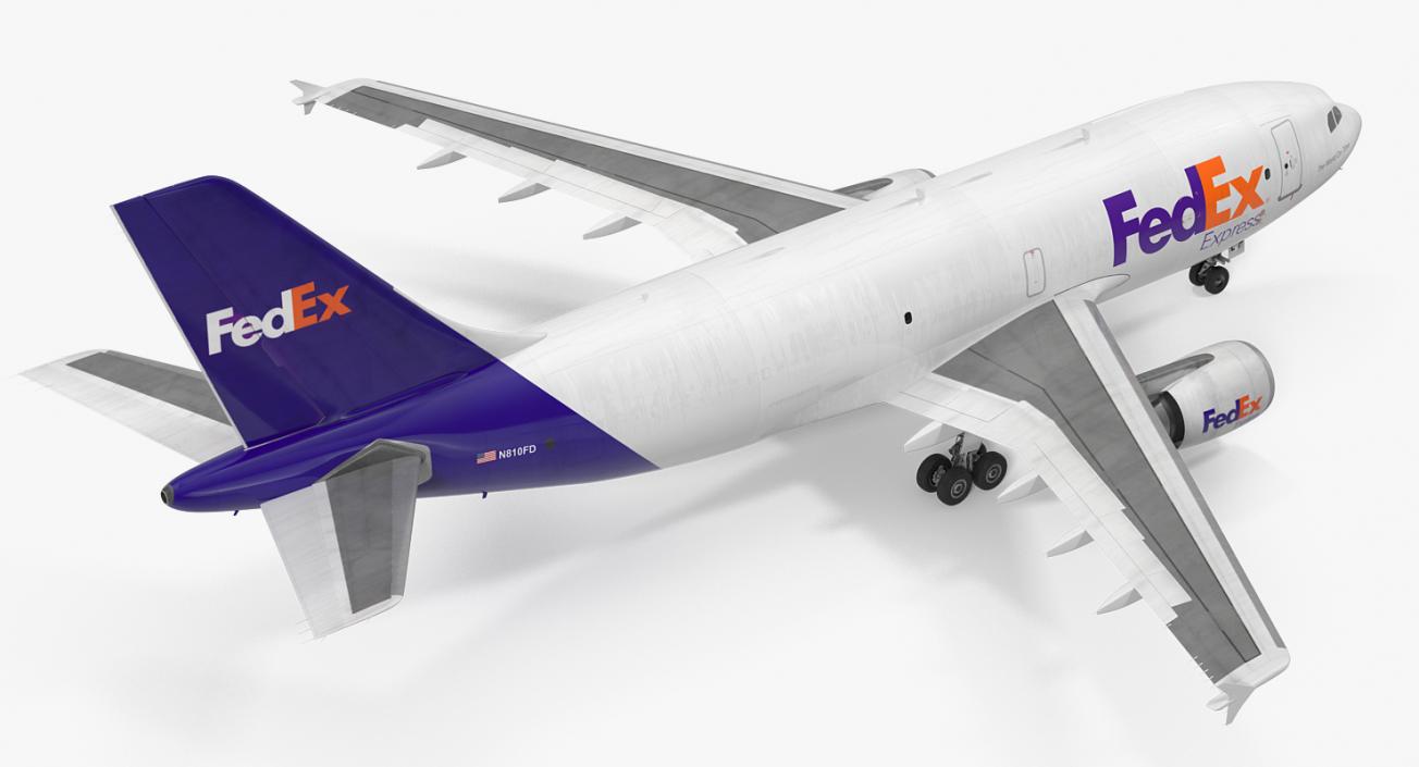 Airbus A310 300F Cargo Aircraft FedEx Express Rigged 3D