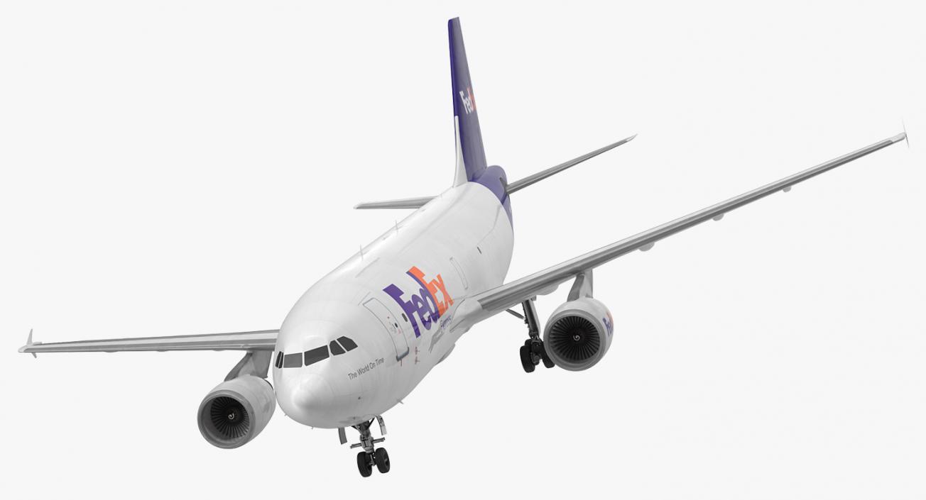 Airbus A310 300F Cargo Aircraft FedEx Express Rigged 3D