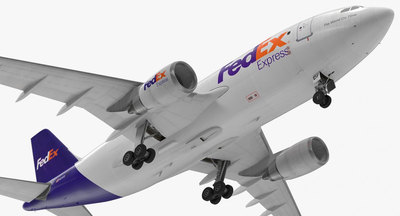 Airbus A310 300F Cargo Aircraft FedEx Express Rigged 3D