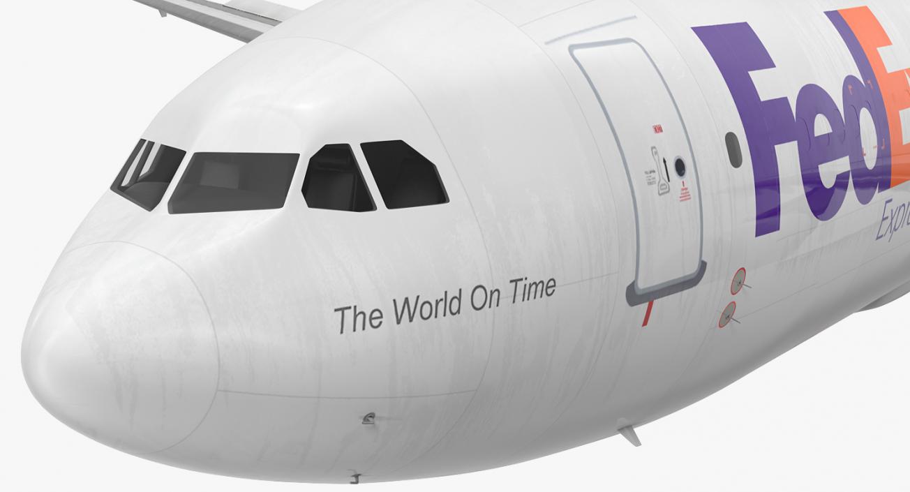 Airbus A310 300F Cargo Aircraft FedEx Express Rigged 3D