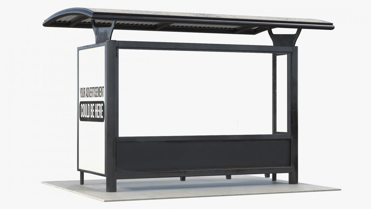 3D Bus Stop Black Old model