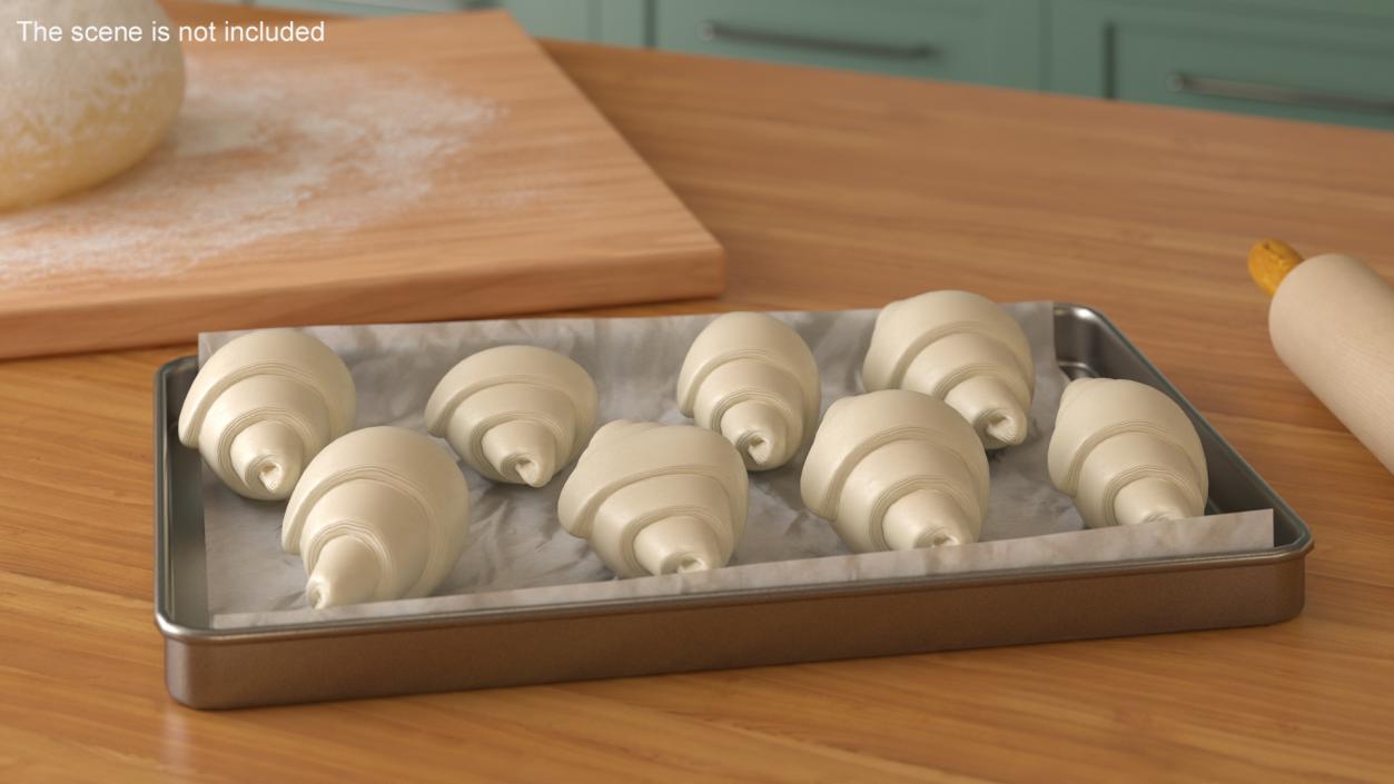 Traditional French Croissants Dough 2 3D