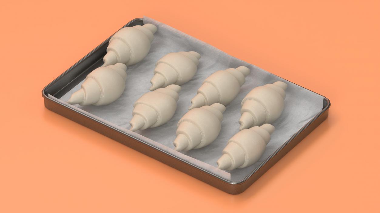 Traditional French Croissants Dough 2 3D