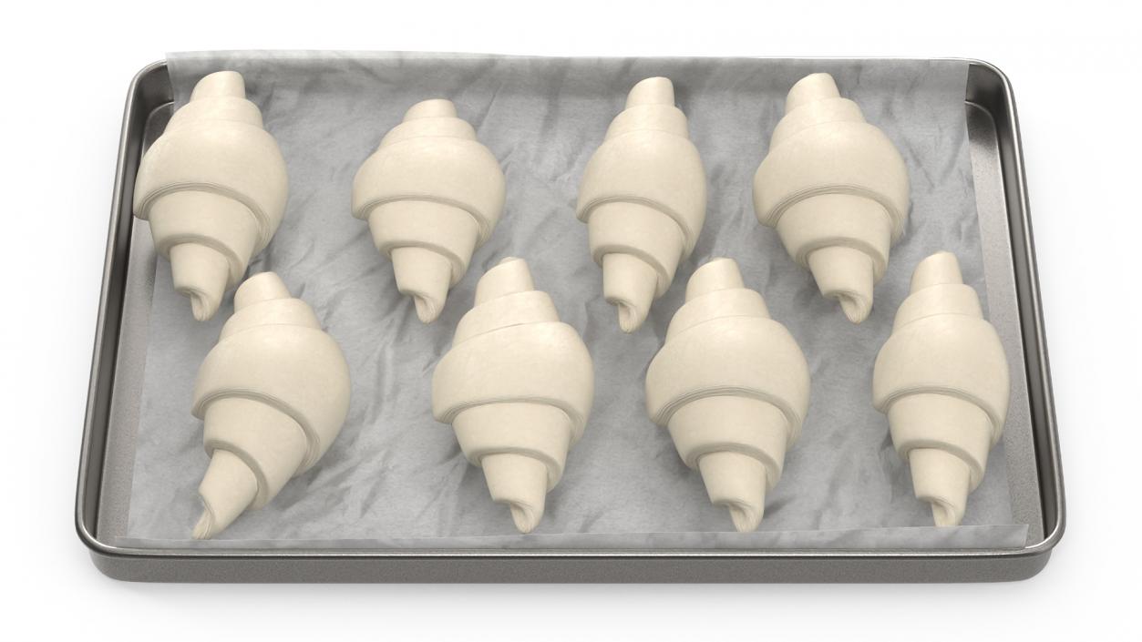 Traditional French Croissants Dough 2 3D