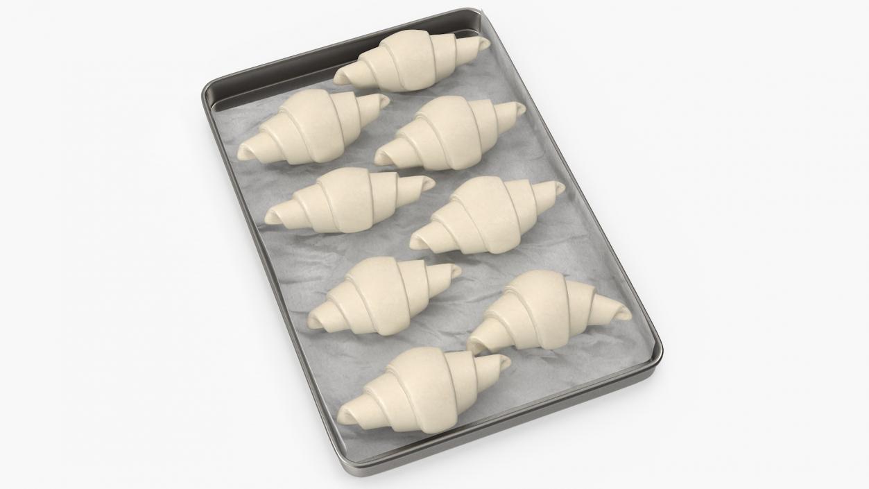 Traditional French Croissants Dough 2 3D