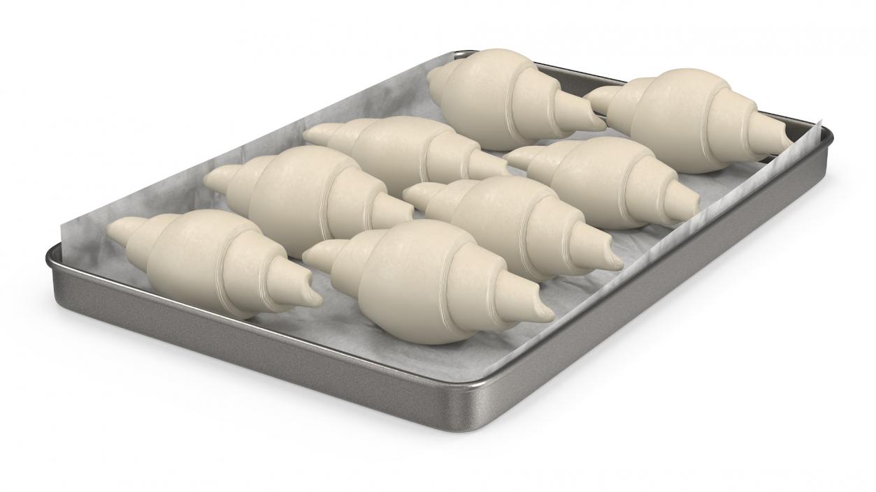 Traditional French Croissants Dough 2 3D