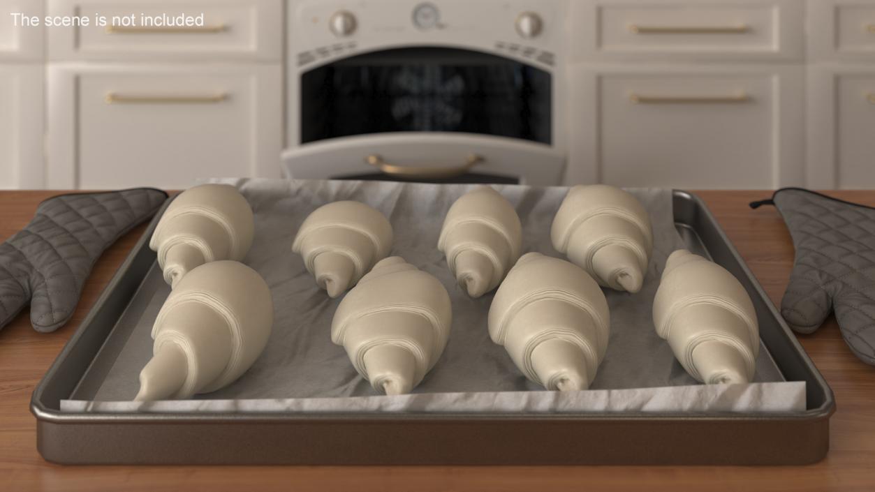 Traditional French Croissants Dough 2 3D