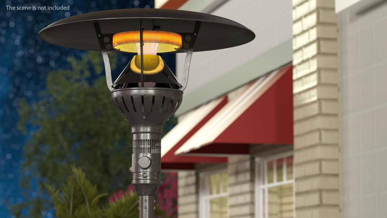 3D Portable Propane Gas Patio Heater On