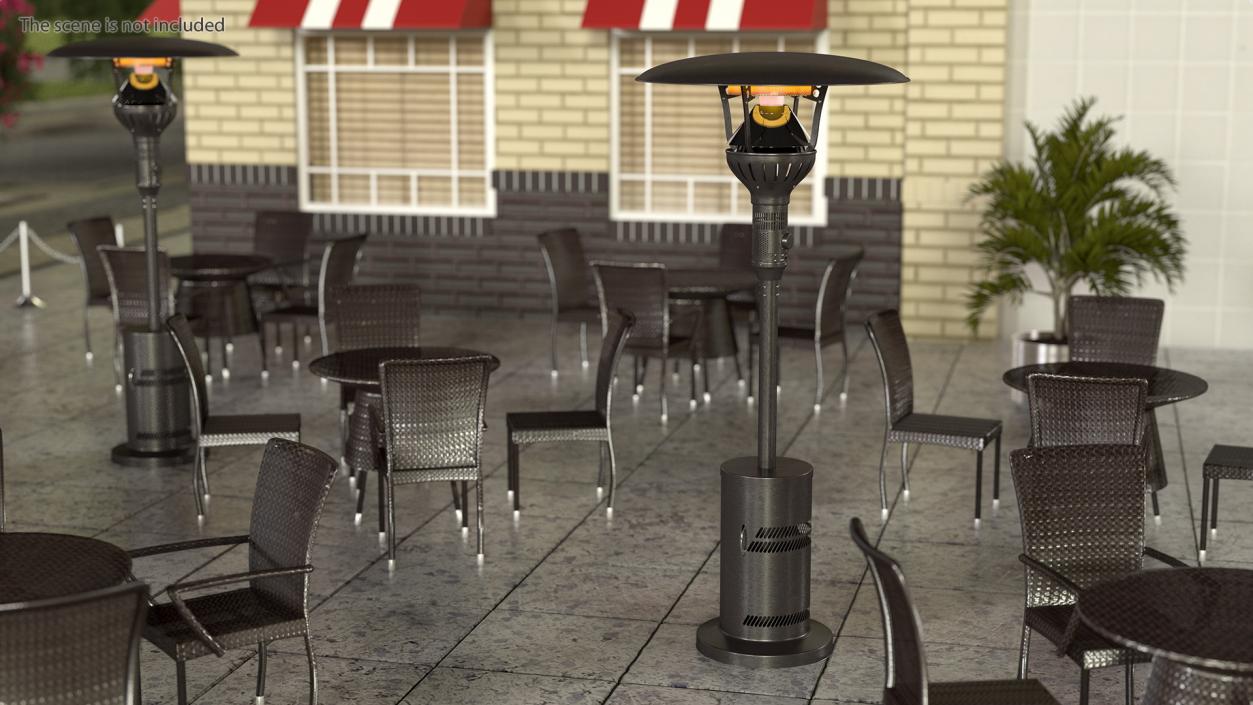 3D Portable Propane Gas Patio Heater On