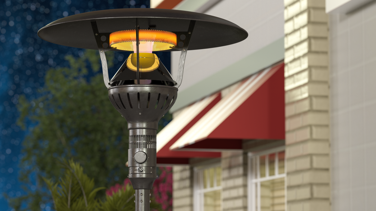 3D Portable Propane Gas Patio Heater On