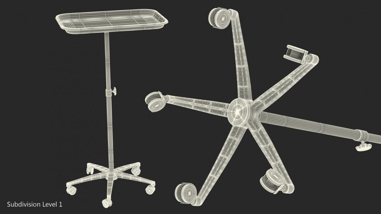 IV Stand with Tools Tray 3D model