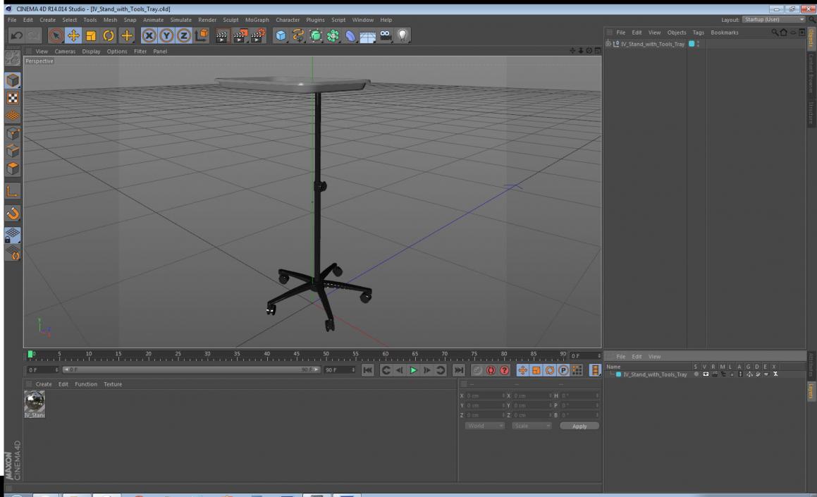 IV Stand with Tools Tray 3D model