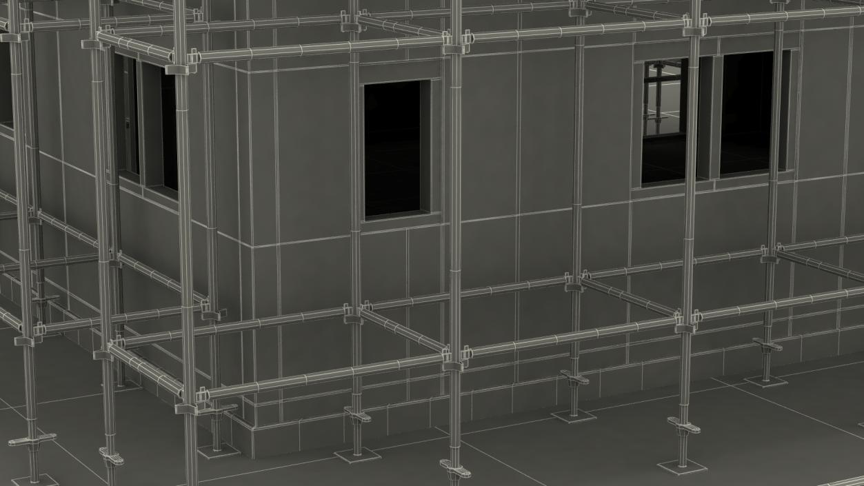 3D model Construction Site House with Scaffolding