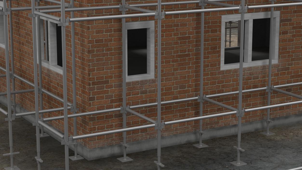 3D model Construction Site House with Scaffolding