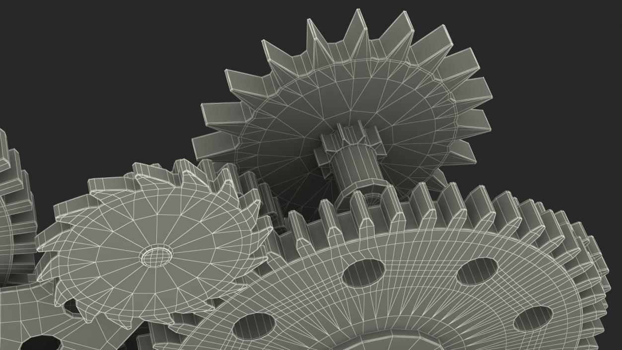 3D model Clockwork Gear Mechanism Mixed