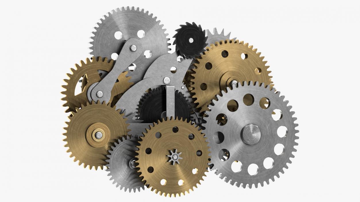 3D model Clockwork Gear Mechanism Mixed