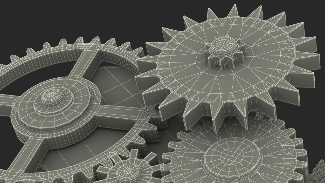 3D model Clockwork Gear Mechanism Mixed