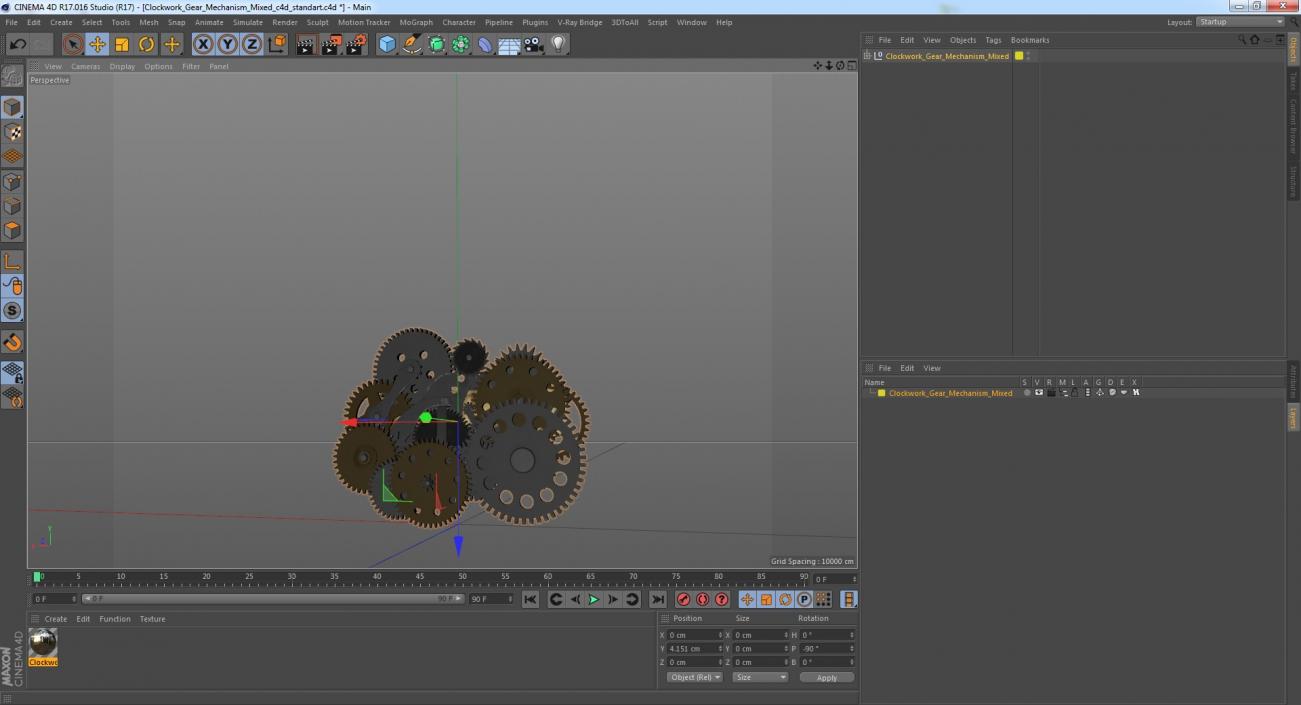 3D model Clockwork Gear Mechanism Mixed