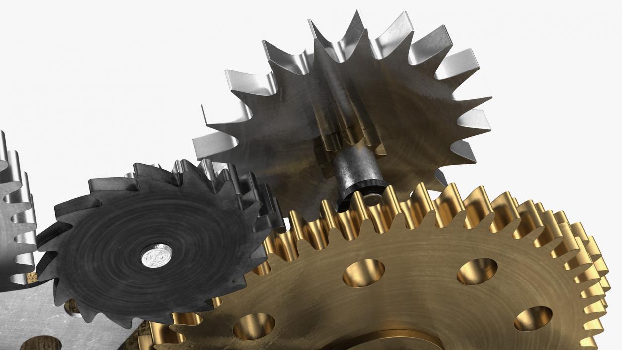 3D model Clockwork Gear Mechanism Mixed