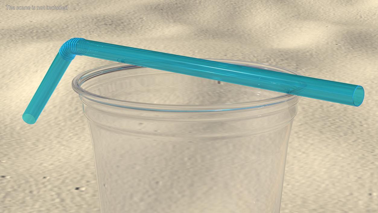 Flexible Plastic Straw 3D