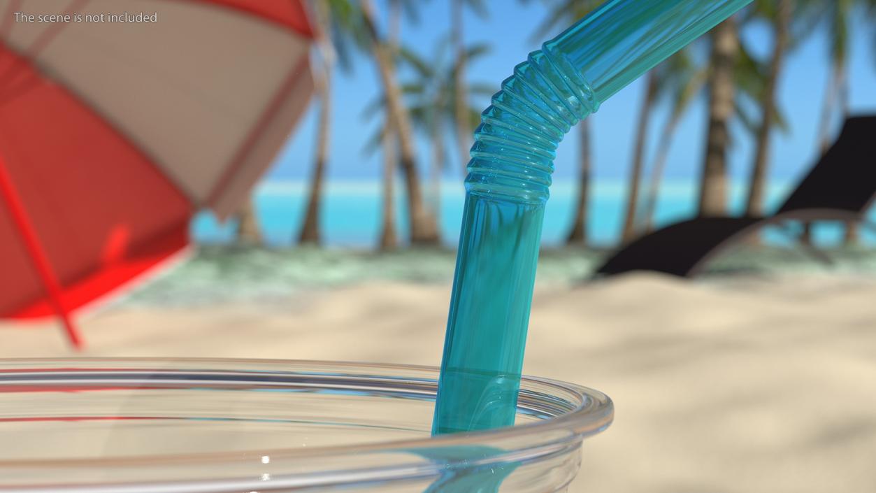 Flexible Plastic Straw 3D