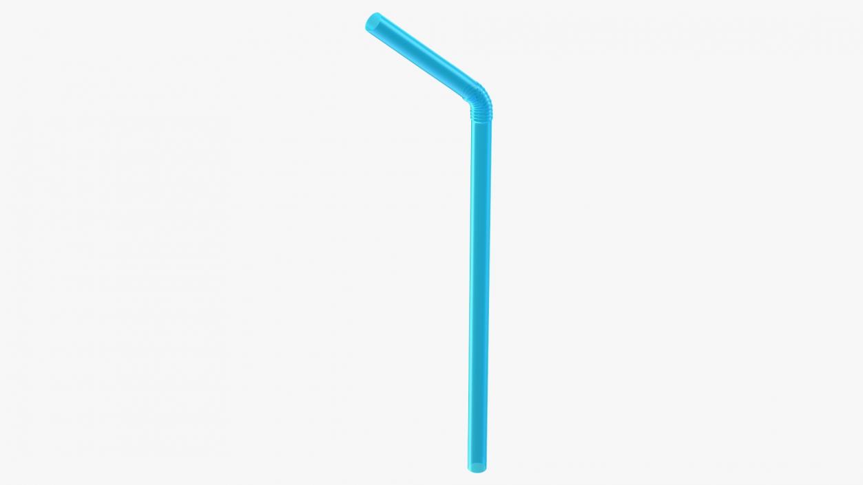 Flexible Plastic Straw 3D