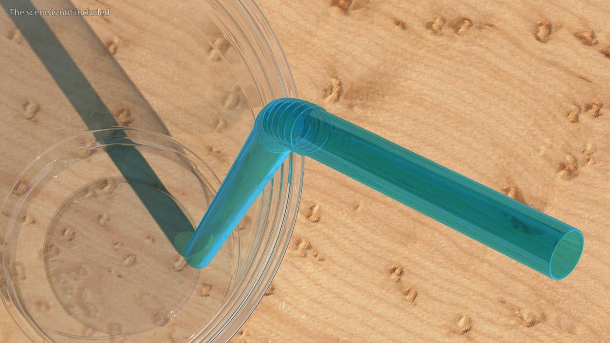 Flexible Plastic Straw 3D