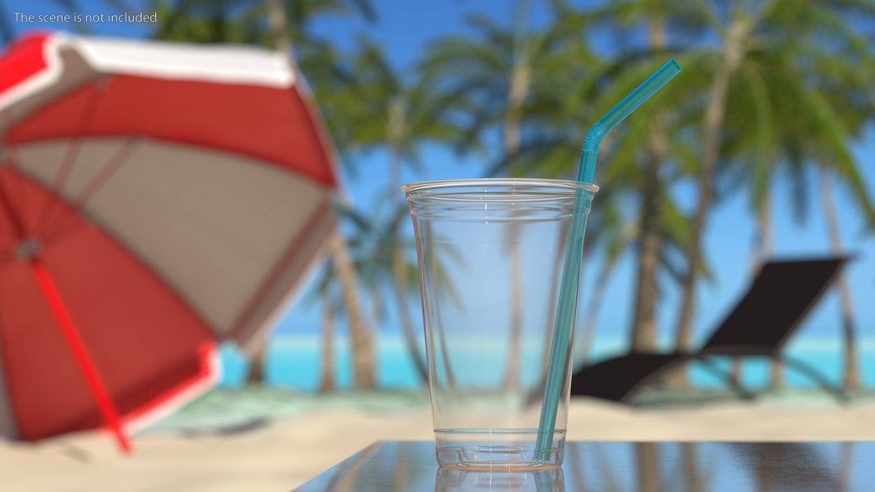 Flexible Plastic Straw 3D