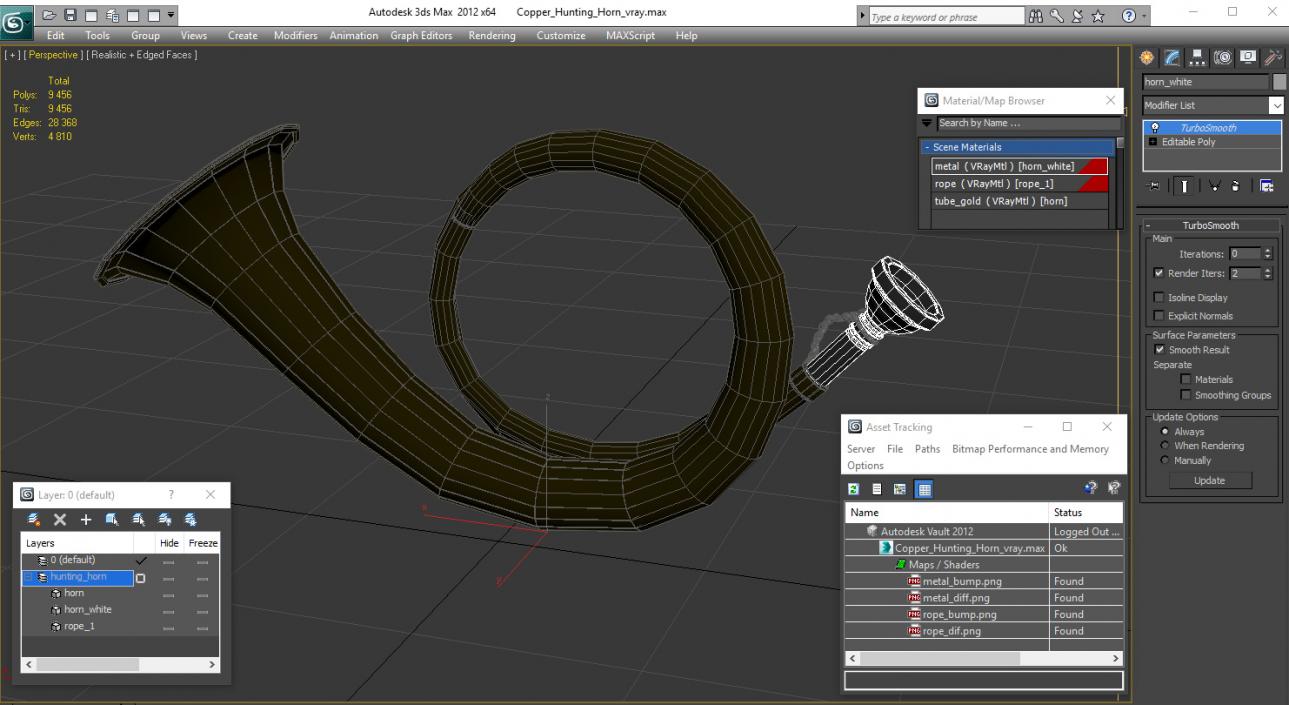 Copper Hunting Horn 3D model