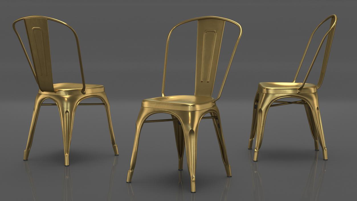 3D model Bronze Folding Chair