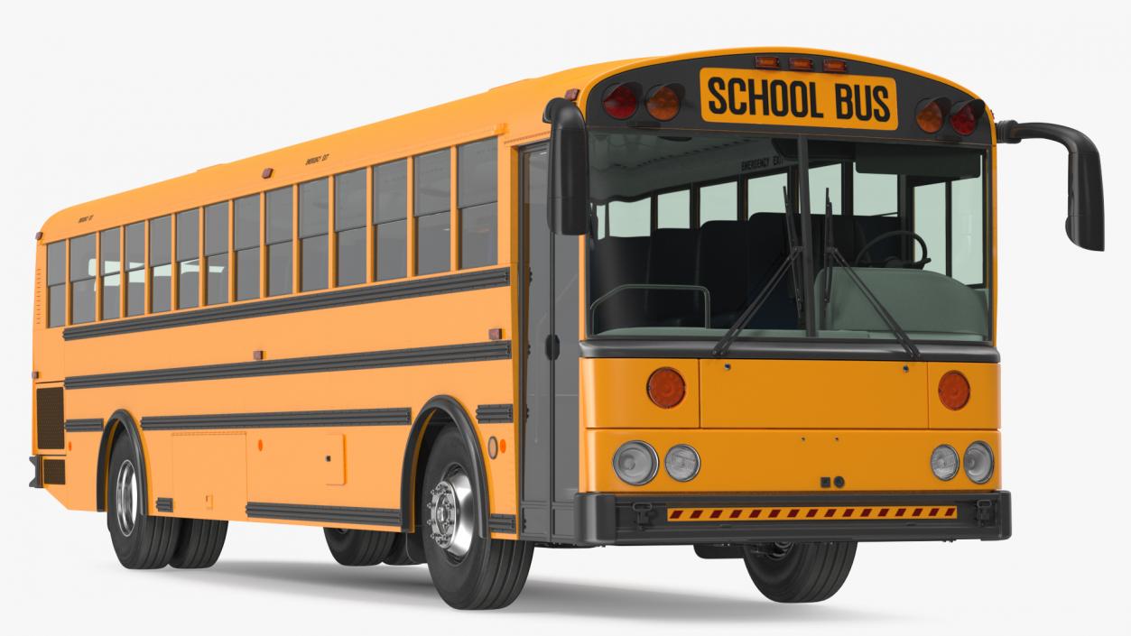 3D School Bus with Teenage Boys Rigged Collection