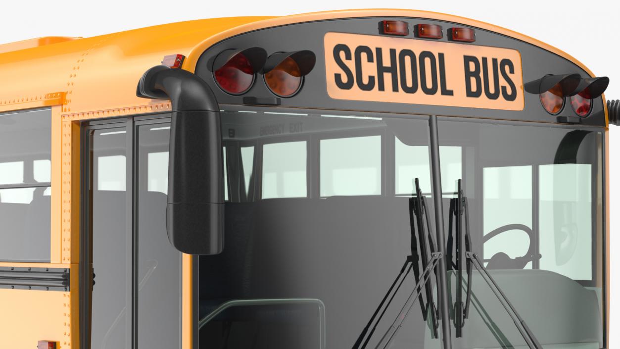 3D School Bus with Teenage Boys Rigged Collection