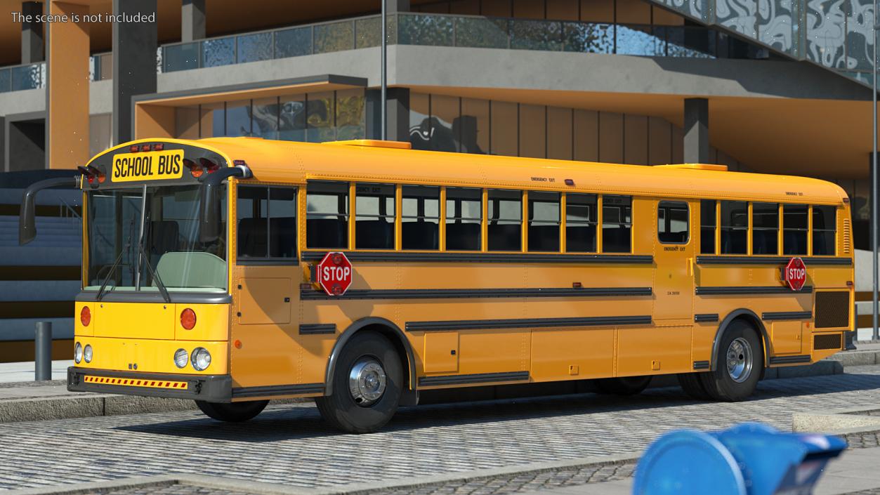 3D School Bus with Teenage Boys Rigged Collection