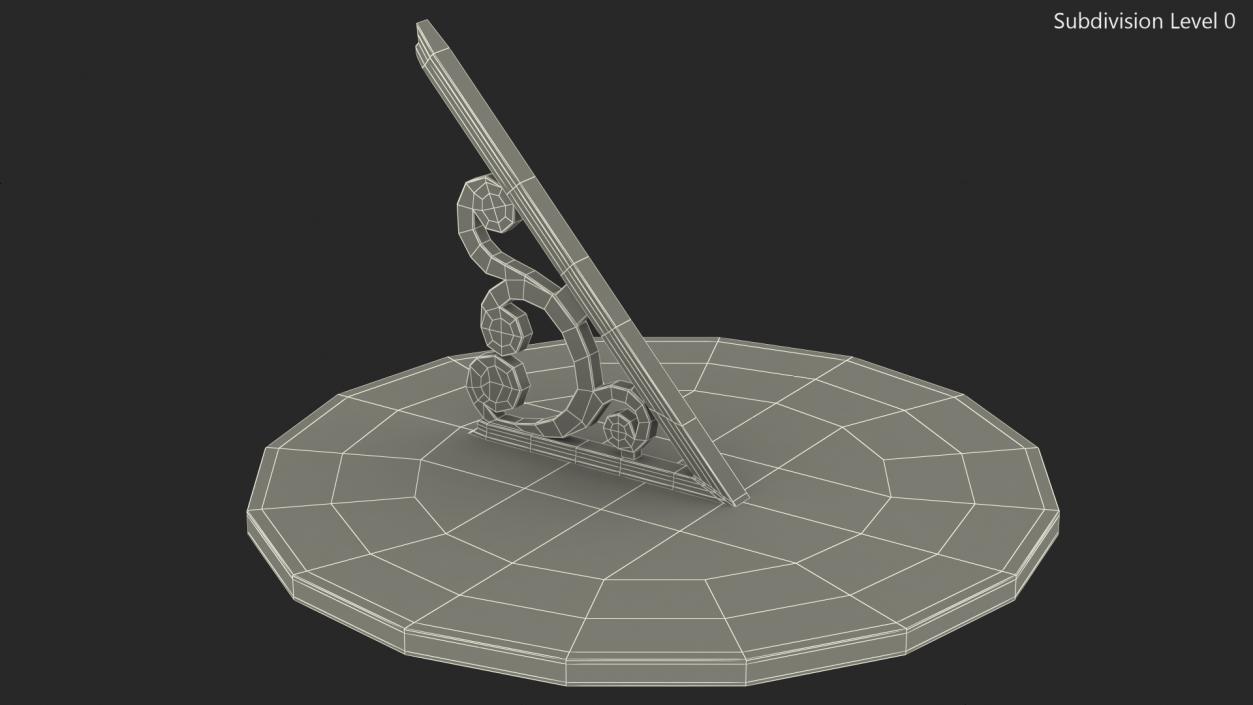 3D model Solid Brass Horizontal Sundial