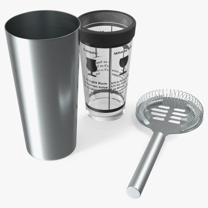 3D model Glass Boston Cocktail Shaker Silver