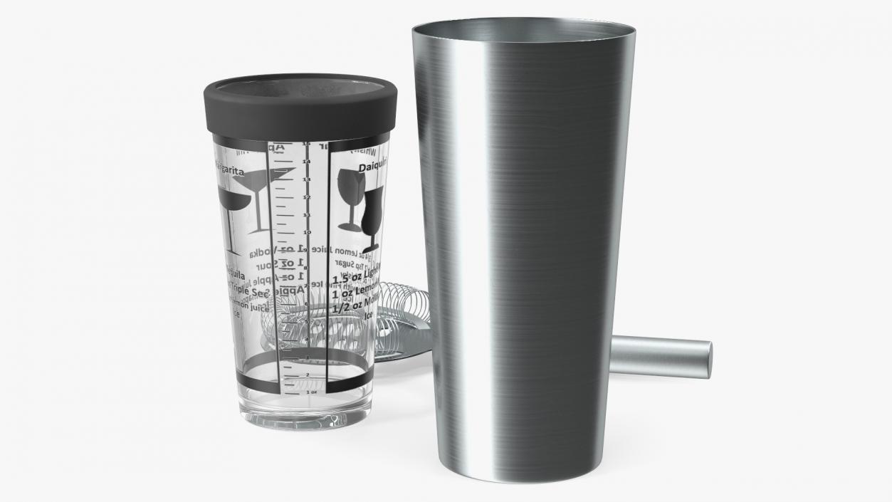 3D model Glass Boston Cocktail Shaker Silver