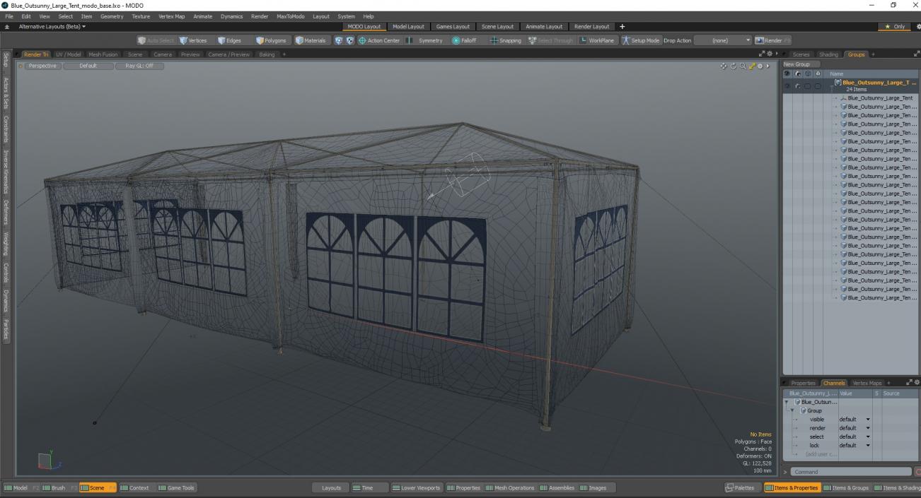 Blue Outsunny Large Tent 3D model