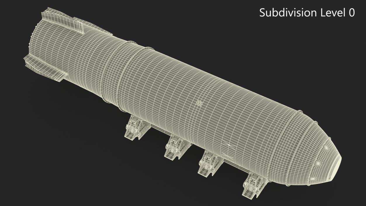 MK-17 Thermonuclear Bomb in Shipping Trolley 3D model